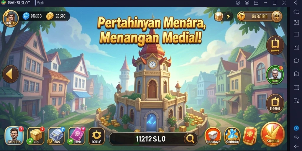 Screenshot gameplay menunjukkan menara yang strategis dan musuh yang menyerang.