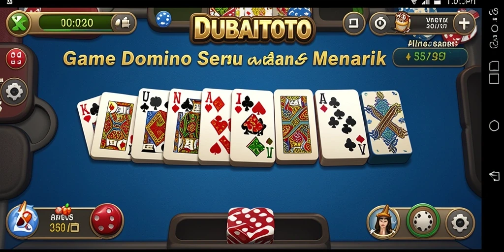 Tampilan gameplay seru DUBAITOTO dengan aksi domino yang menarik.