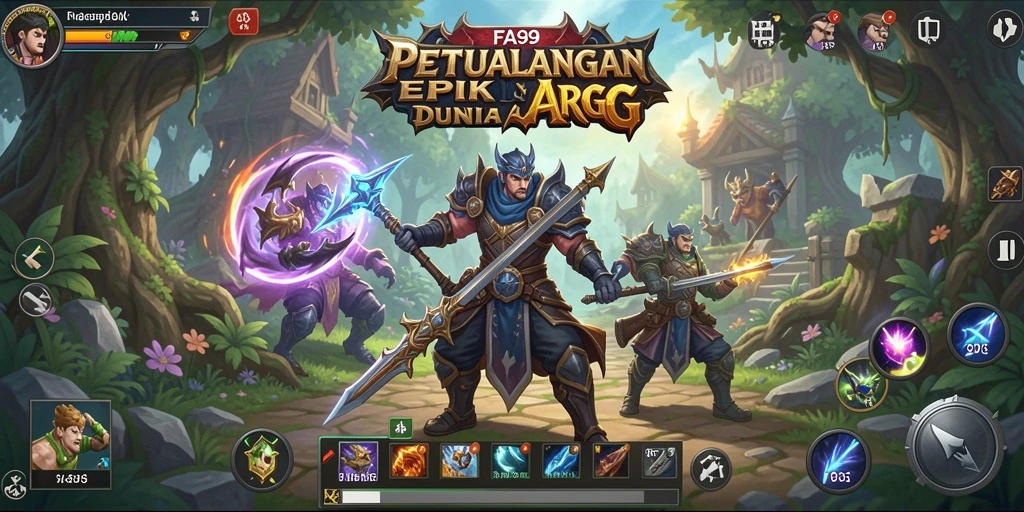 Screenshot gameplay FA99 yang menunjukkan serangan karakter dalam pertarungan epik.