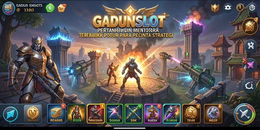 Tampilan menarik dari gameplay Tower Defense GADUNSLOT yang mendebarkan.