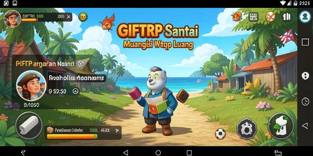 Tampilan gameplay GIFTRP yang cerah dan mengasyikkan.