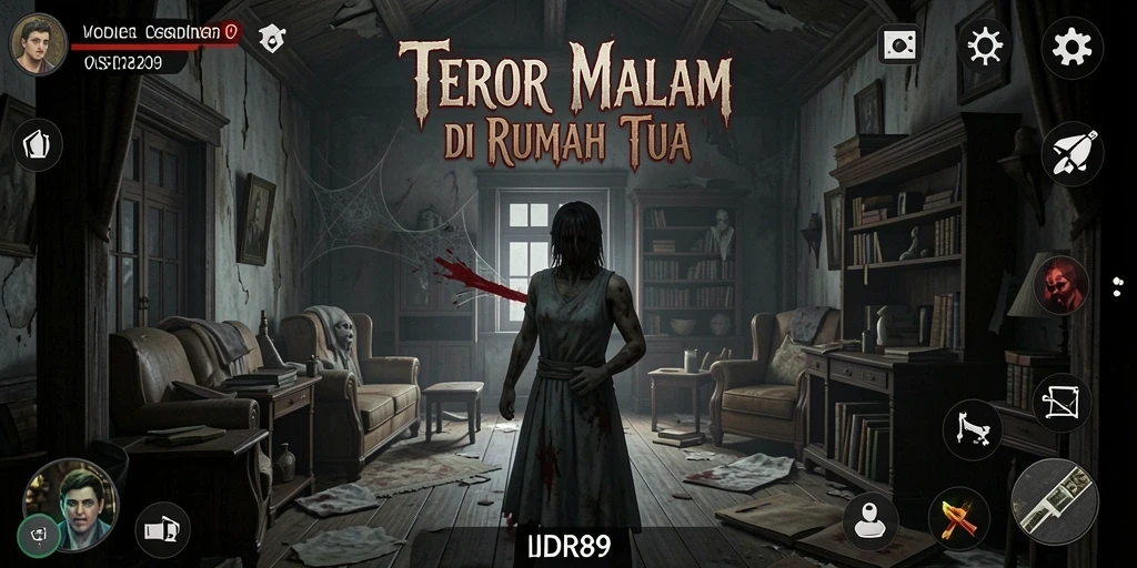 Tampilan gameplay menyeramkan dengan suasana mencekam di IDR89.