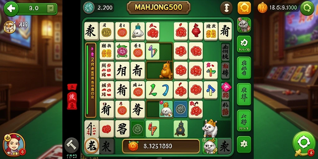 Tampilan gameplay MAHJONG500 yang seru dan menantang.