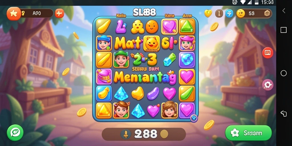 Tampilan gameplay seru dalam game Match-3 SL888.